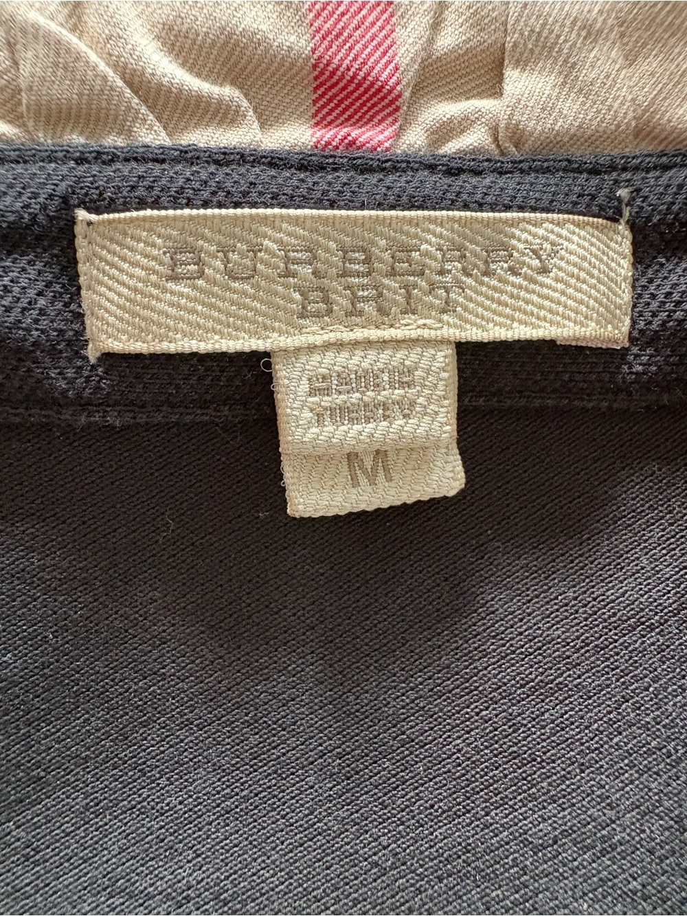 Burberry Black Short Sleeve Polo with Signature Check Collar - Picture 8 of 12